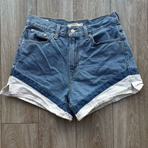 Levi's colorblock high waisted mom shorts